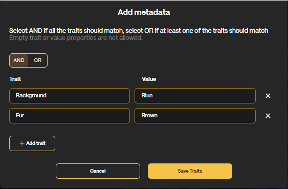 Create metadata-based TGR